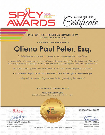 Spicy Summit 2026 Certificate of Appreciation